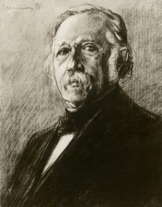 Theodor Fontane, dessin de M. Liebermann - Max Liebermann